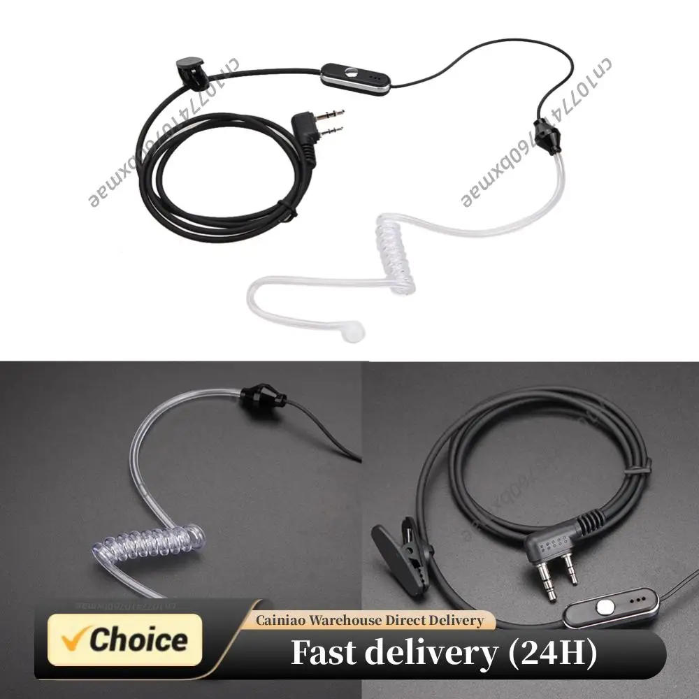 Practical Walkie Talkie Earpiece Headset 2 Pin Acoustic Tube Earphone Walkie Talkie Headset PTT MIC for Baofeng Retevis Radios