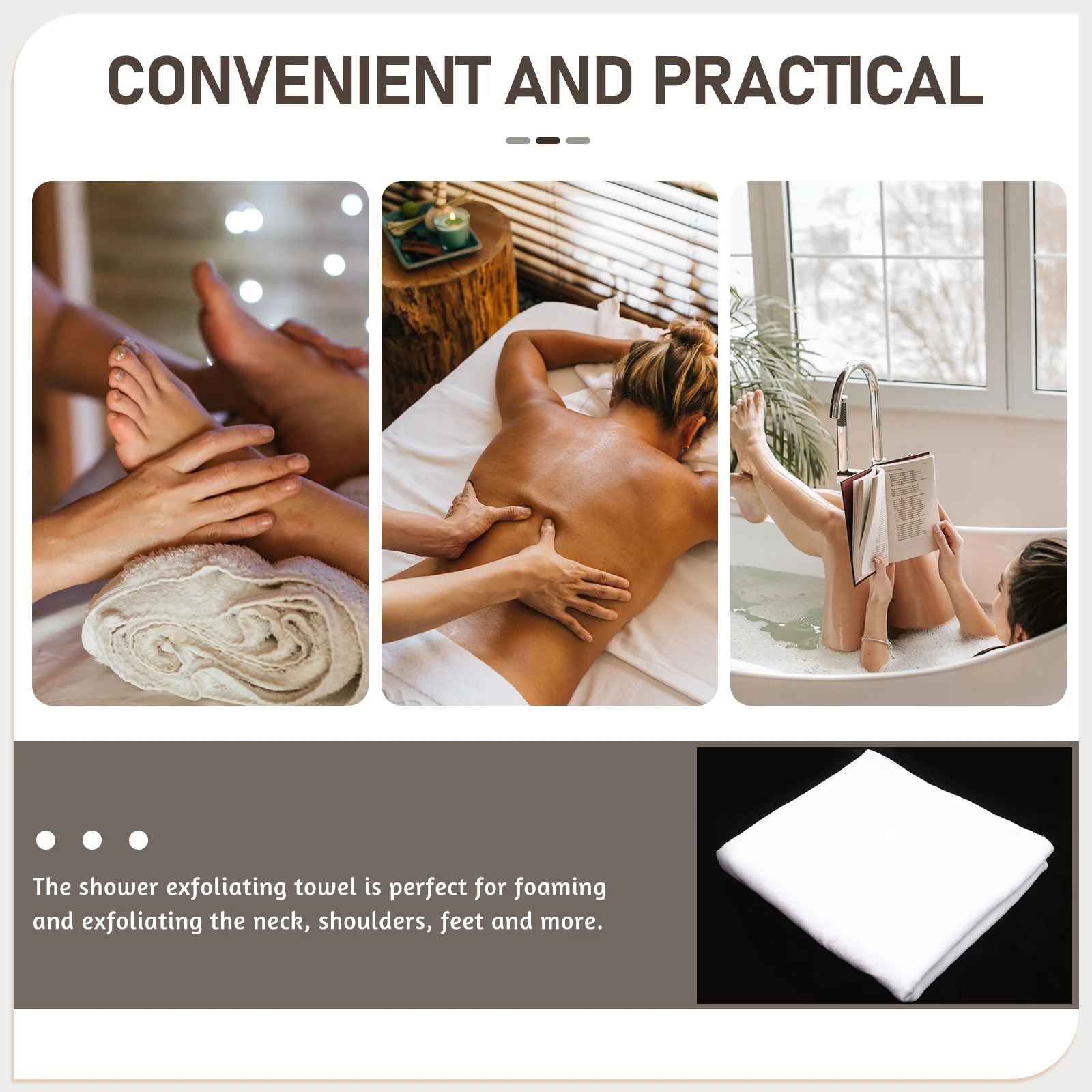 

Premium Reusable Exfoliating Bath Towel For Shower Diy Sublimation Skin Cleaning Body Scrubbing Tool Compact Lightweight Bathing