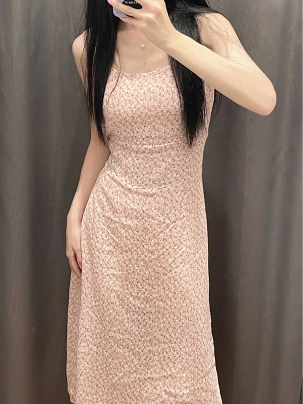 BM SXM 아름다운 핑크 플로럴 프린트 쉬폰 오프숄더 롱 드레스 여성 여름 엘레 스윗 슬레 하이 웨이스트 A라인 가운