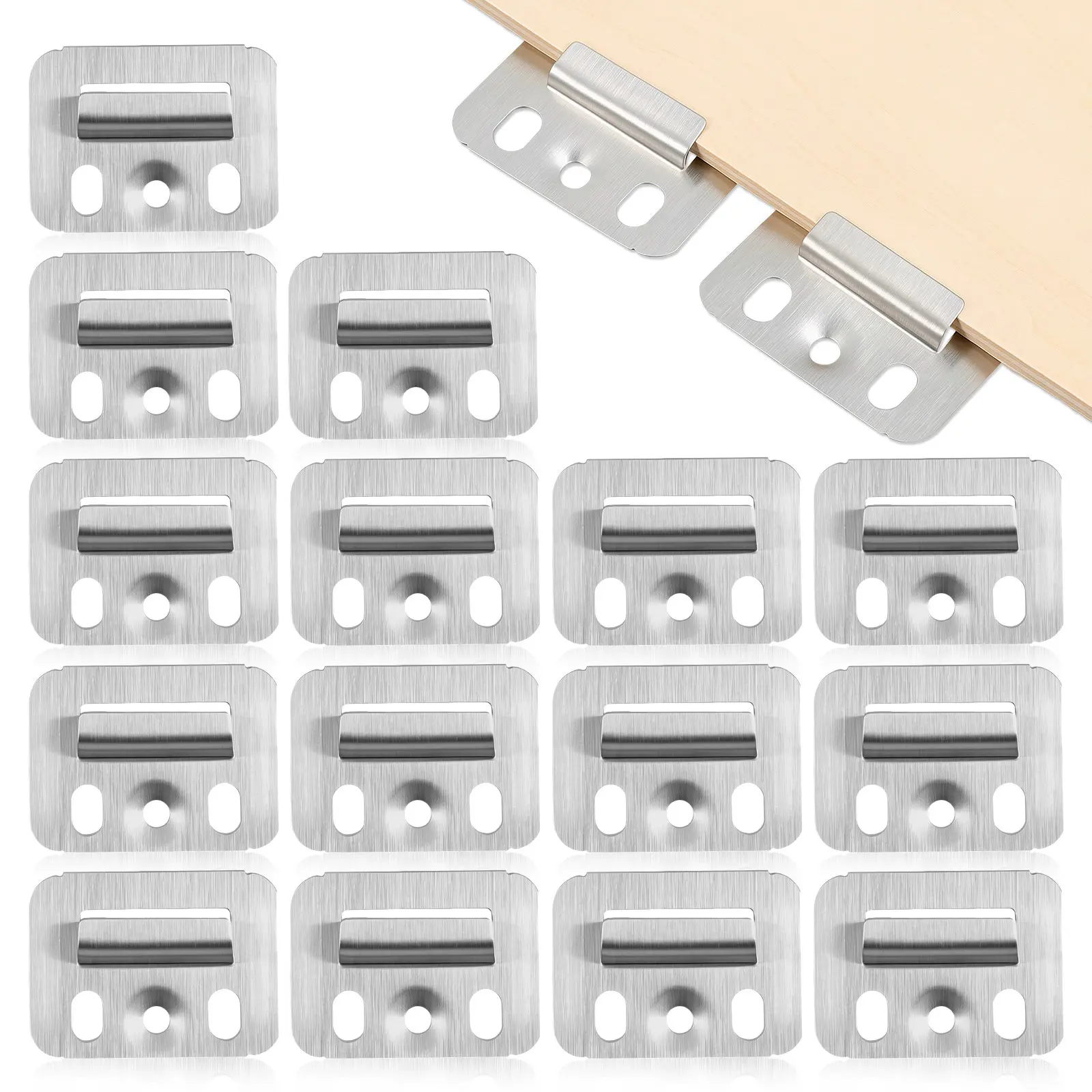 200Pcs Stainless Steel Wall Panel Clamp Fast Installation Water Resistant Furniture Fixing Piece Integrated Wall Buckle
