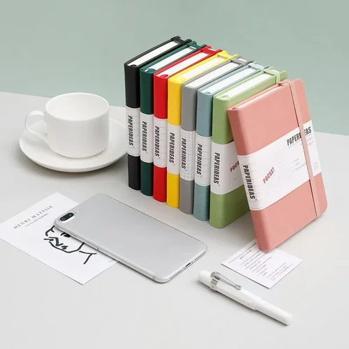 Imagen 2 del producto Cuaderno de bolsillo de puntos A6 con páginas numéricas Mini diarios portátiles compactos para tomar notas Organizador de planificación