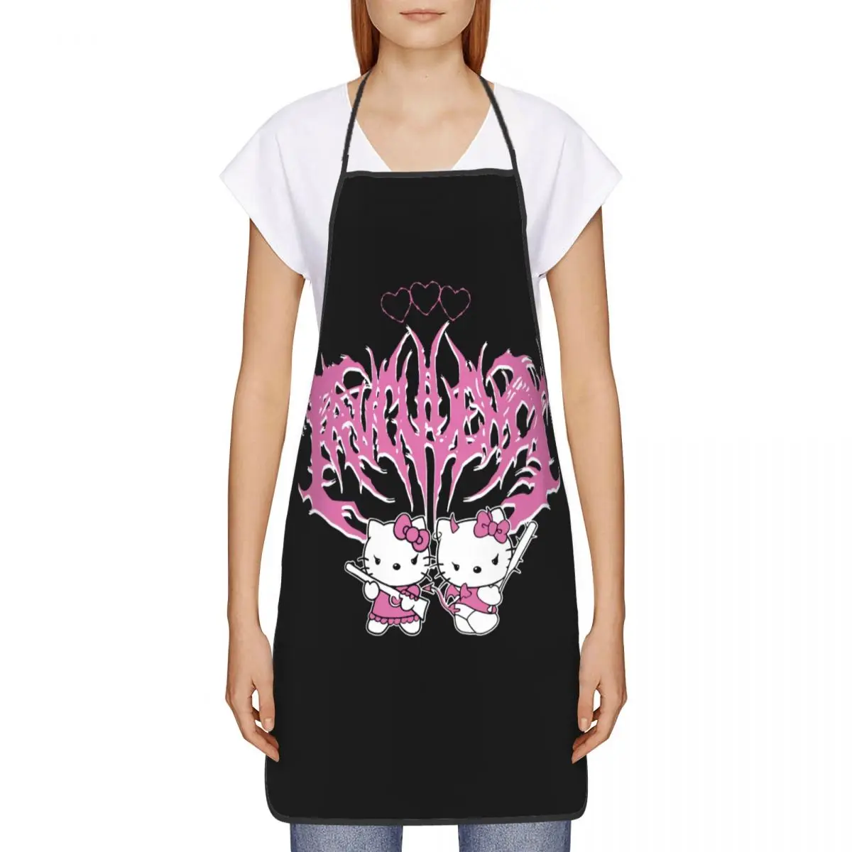 Funny Cool Girl Apron Men Women Unisex Kitchen Chef Hello Kitty Tablier Cuisine Cooking Baking Painting