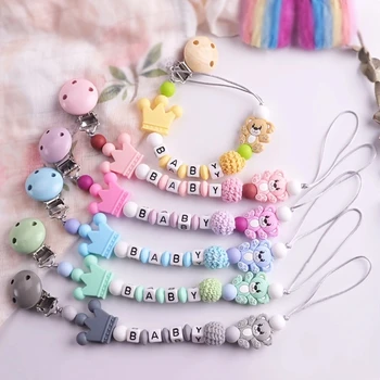 Koala Pacifier CHAIN สําหรับเด็กทารก Pacifier คลิปการงอกของฟันซิลิโคน Pacifier คลิปทารก Teether