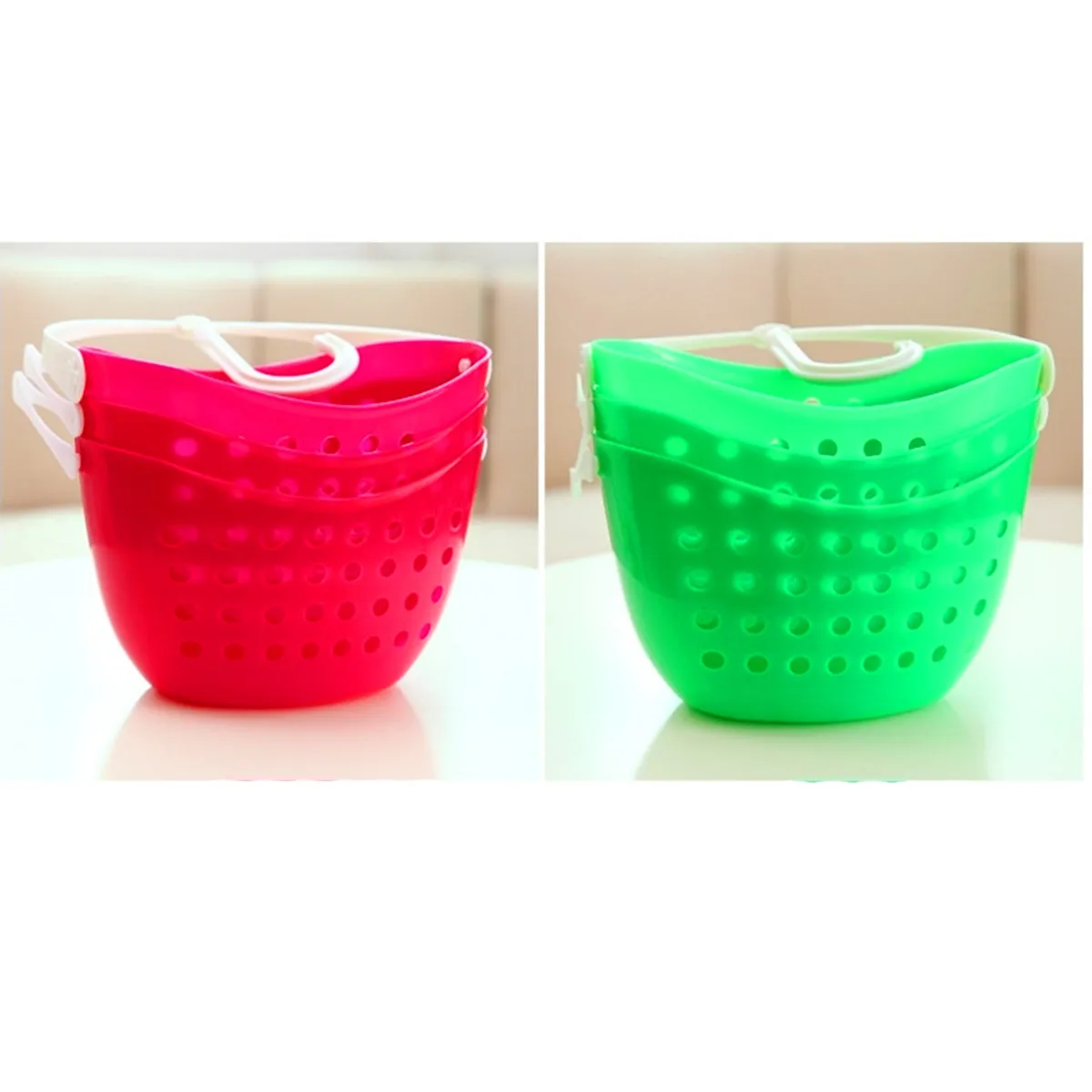 3-Tier Shower Rack Bathroom Hanging Basket Kitchen Organizer Large Capacity Detachable Design Shower Caddy Hook Rotated Green
