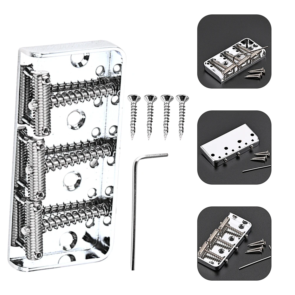 

1 set Guitar Chrome Electric Durable Metal Bridge For Guitar Accessories Tremolo System Saddle Bridge With Screws