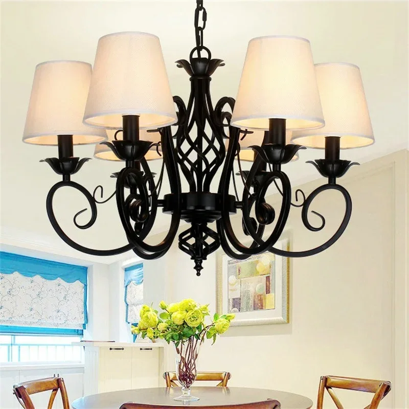 Christmas European Fashion Vintage Chandelier Ceiling Lamp 6/8 Candle Lights Lighting Fixtures Iron