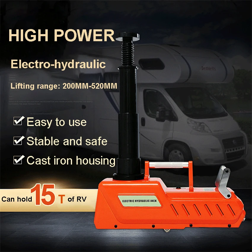 

12V Car Electric Hydraulic Jack 15Ton Trailer Automotive jacks Lift SUV Van Garage Emergency Equipment Repair Tools For Car