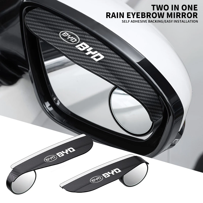 

2pcs/set Car Rearview Mirror Rain Eyebrow Visor Small Round Mirror For BYD S6 S7 S8 F3 F6 F0 M6 G3 G5 G7 E6 L3 T3 13 E5 E6