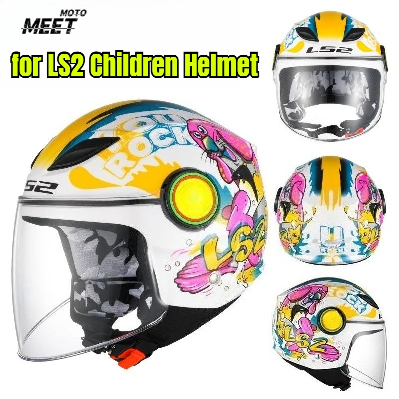

For LS2 OF602 Children's Motorcycle Half Helmet Kart Electric Vehicle Skateboard Helmet 3/4 Open Face Half Face Motorbike Helm
