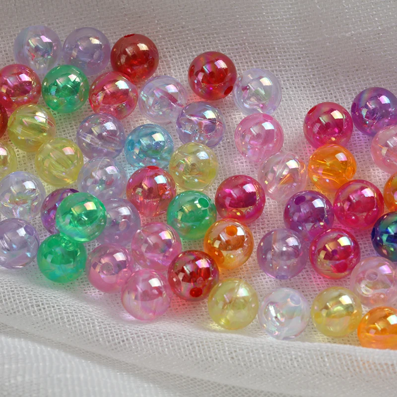 6/8/10MM Acrylic bubble bead Round Shape Handmade Loose Spacer Beads for Jewelry Making DIY Charms Bracelet Necklace Accessories