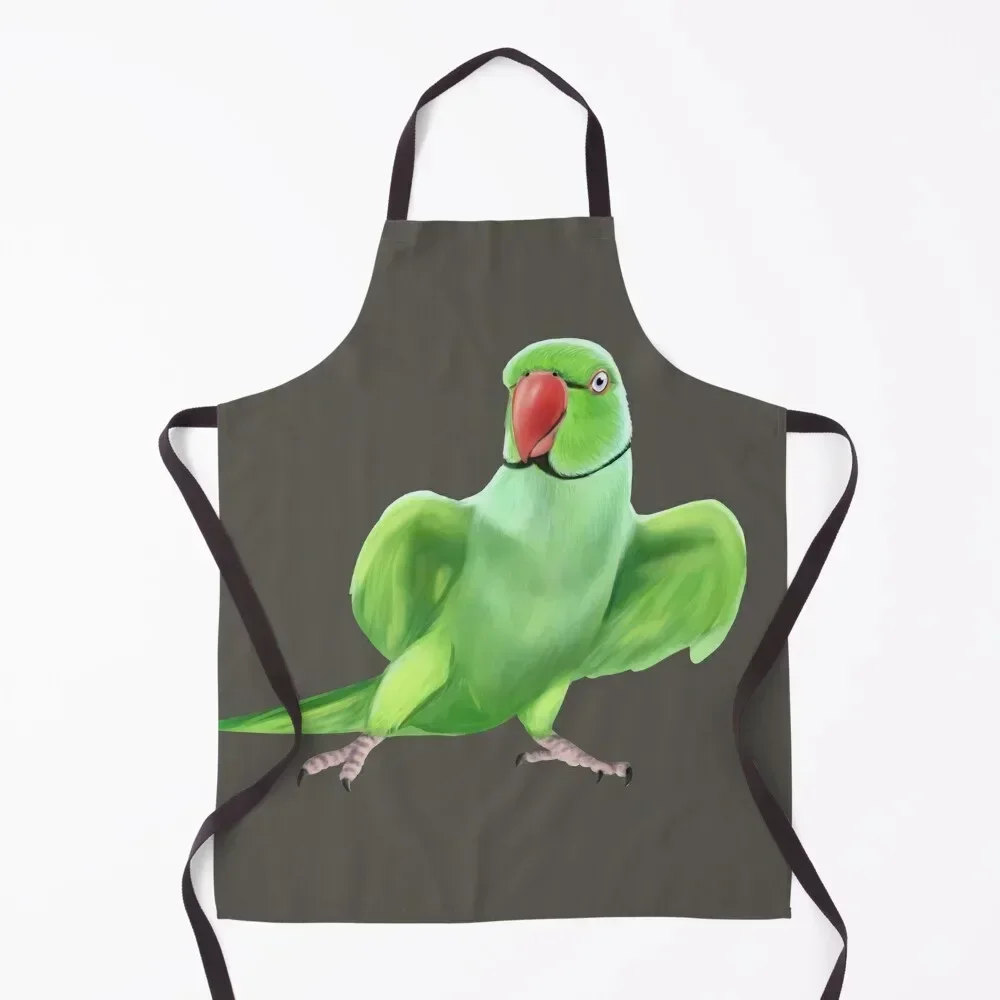 

Indian Ringneck Parrot Apron For Cosmetologist Men kitchen Barista Apron