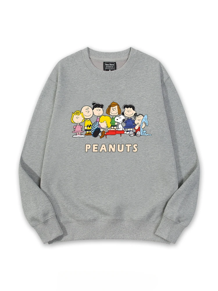 Soft and cute Snoopy Cartoon Anime periphery Men and women round neck pullovers Spring and Autumn trend couple clothing pullover