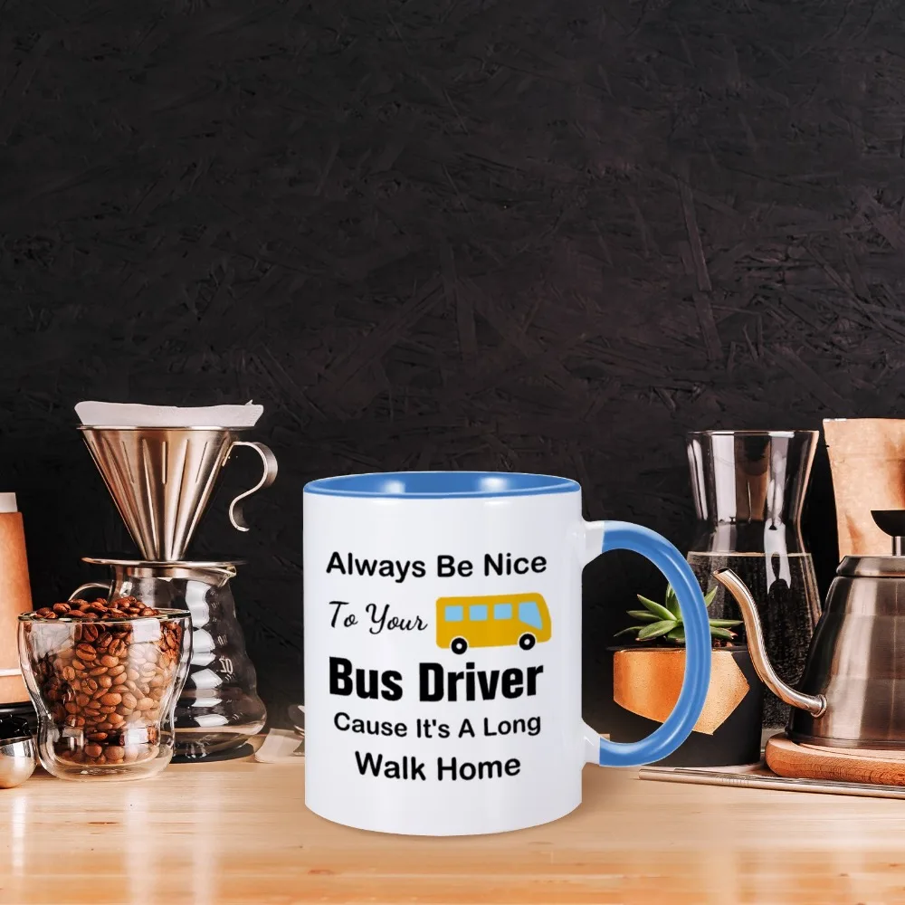 Funny School Bus Driver Coffee Mug 11oz Ceramic Cup Creativity Back To School Present Bus Driver Appreciation Gifts for Him Her