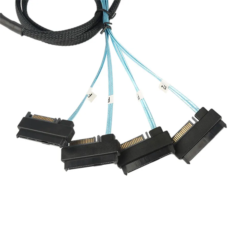 Centechia 100cm 6G taxa de transferência Mini SAS 36p SFF-8087 To (6) SFF-8482 Conectores com cabo de alimentação SATA