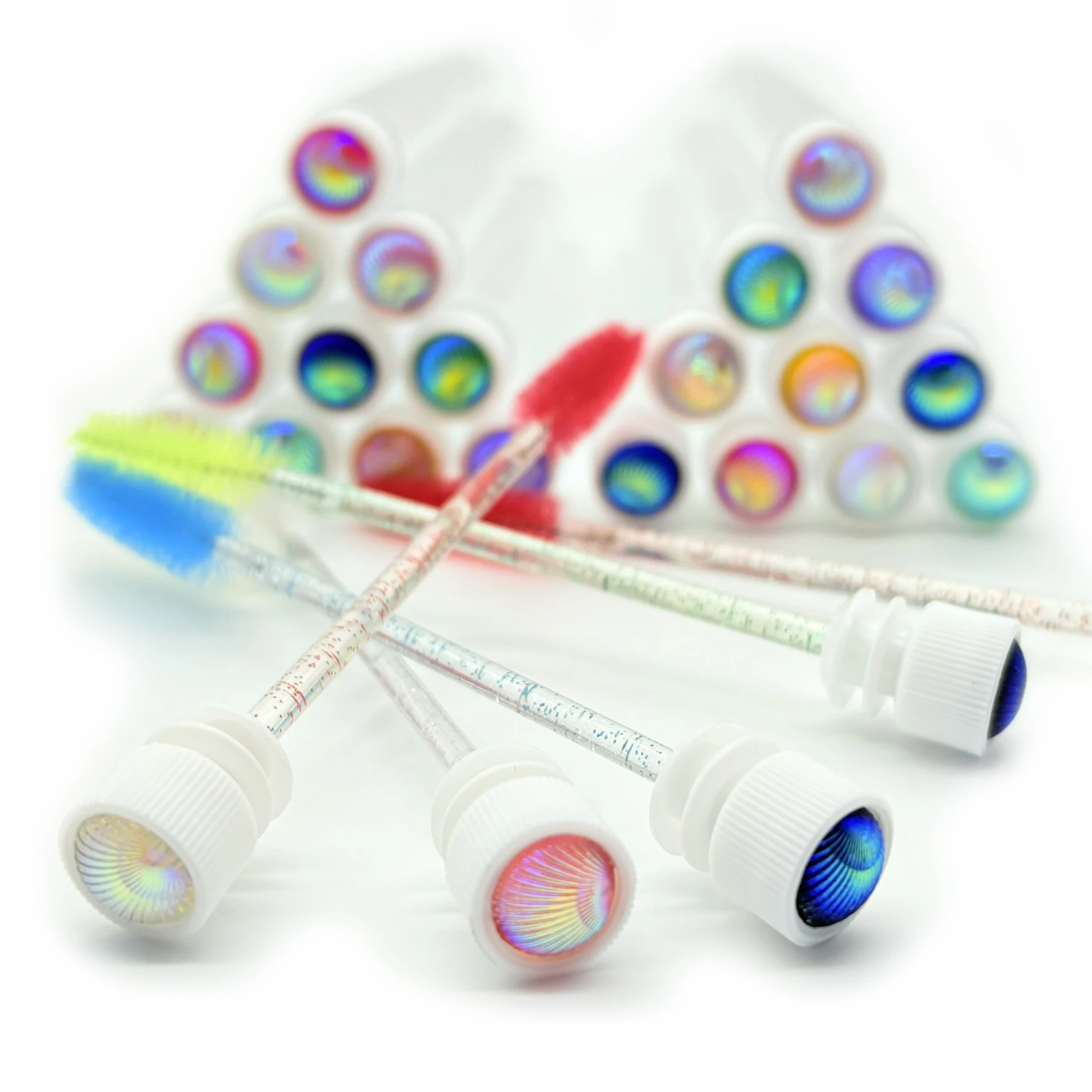 10 pezzi tubi per spazzole per ciglia con bacchette per mascara per ciglia in cristallo pettine per sopracciglia bobine contenitore applicatori per pennelli per ciglia strumenti per il trucco