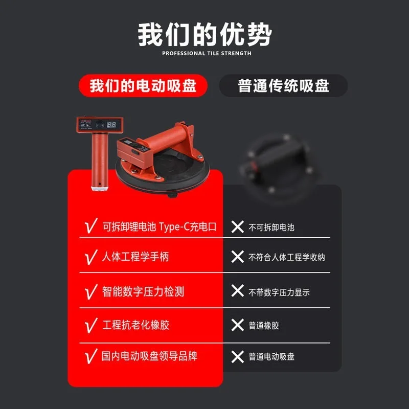 Electric automatic air replenishment vacuum suction cup 8 inch double exhaust glass tile electric suction cup large pressure