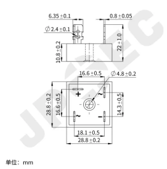 JPEC Rectifier bridge single phase full wave rectifier square bridge: KBPC2010 KBPC20A1000V