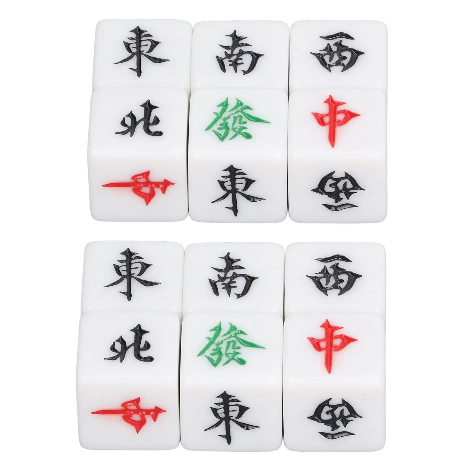 Plastic Mahjong Dice Set - East, South, West, North Cubes for board Games