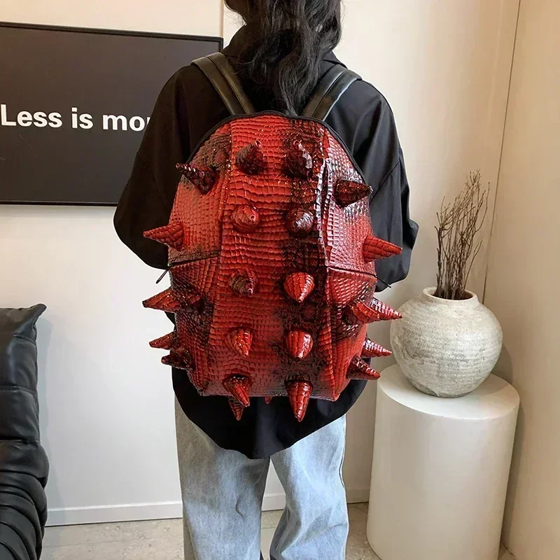 Unique Turtle Shell Thorn Shape PU Fashion Backpacks Alligator High Capacity Solid 2024 Hot Sale Bags for Women Mochila Mujer