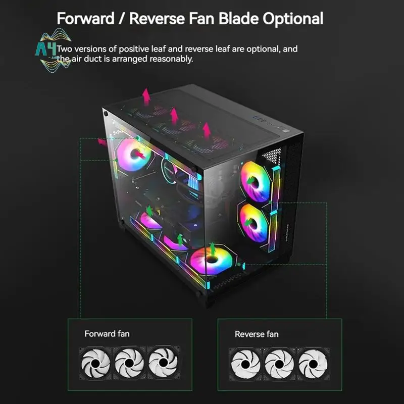 

A40Z-TEUCER JM-1 Вентилятор охлаждения корпуса ПК ARGB Зеркальный цикл Световой эффект 800-2000 об/мин ШИМ Водяное охлаждение 120 мм Вентилятор охлаждения