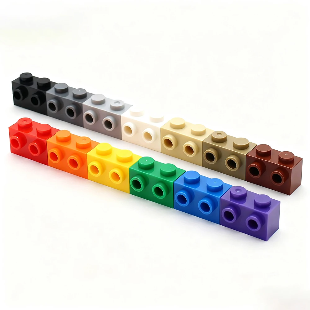 Blocs de Construction MOC 11211, 40 pièces, brique modifiée 1x2 avec goujons compatibles, assemblage de particules, jouets de Construction, cadeaux de noël