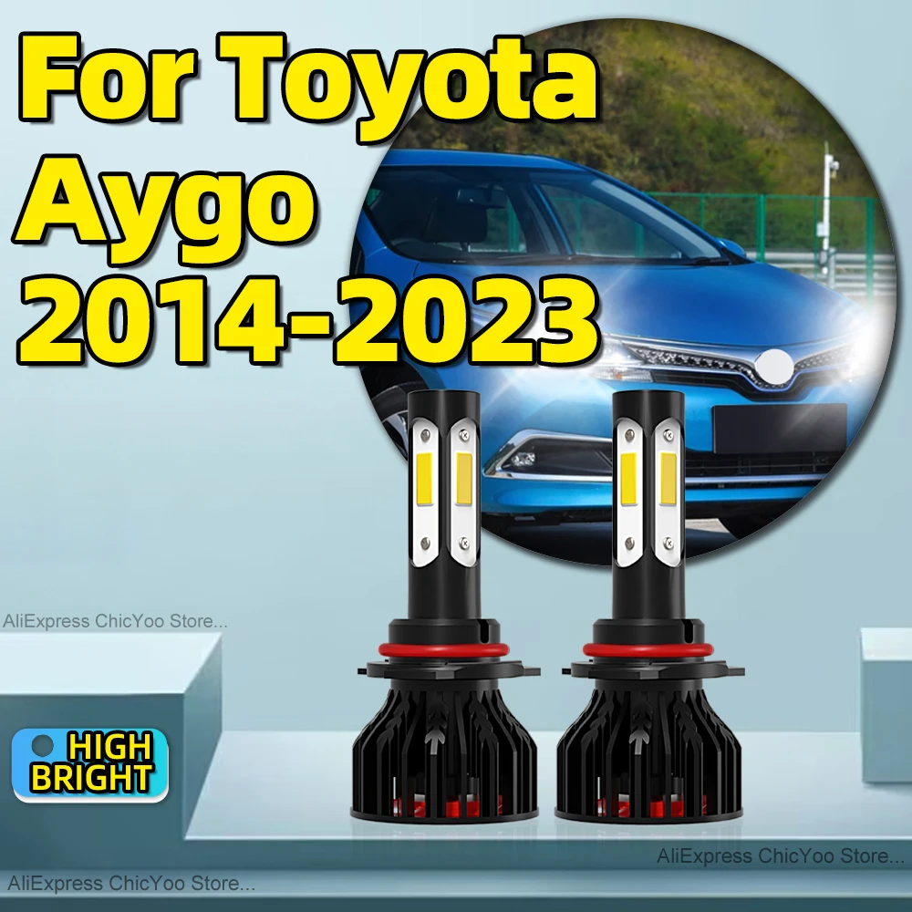 2pcs LED Headlights 180W 30000LM 9012 LED Bulbs Auto Lamp 12v 6000K For Toyota Aygo 2014 2015 2016 2017 2018 19 20 21 22 2023