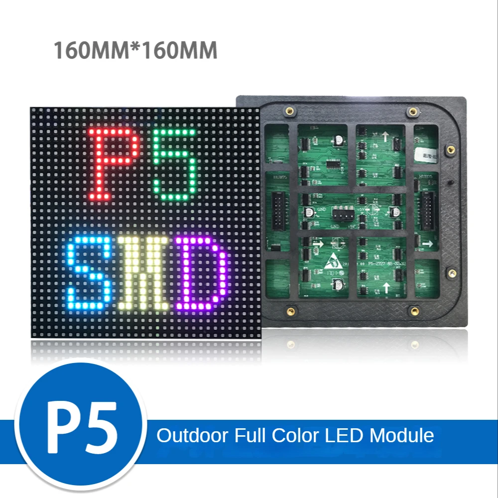 P5 panel wyświetlacza LED moduł 160*160mm 32*32 pikseli 1/8 skanowania odkryty 3in1 SMD RGB pełny kolor P5 panel wyświetlacza LED moduł