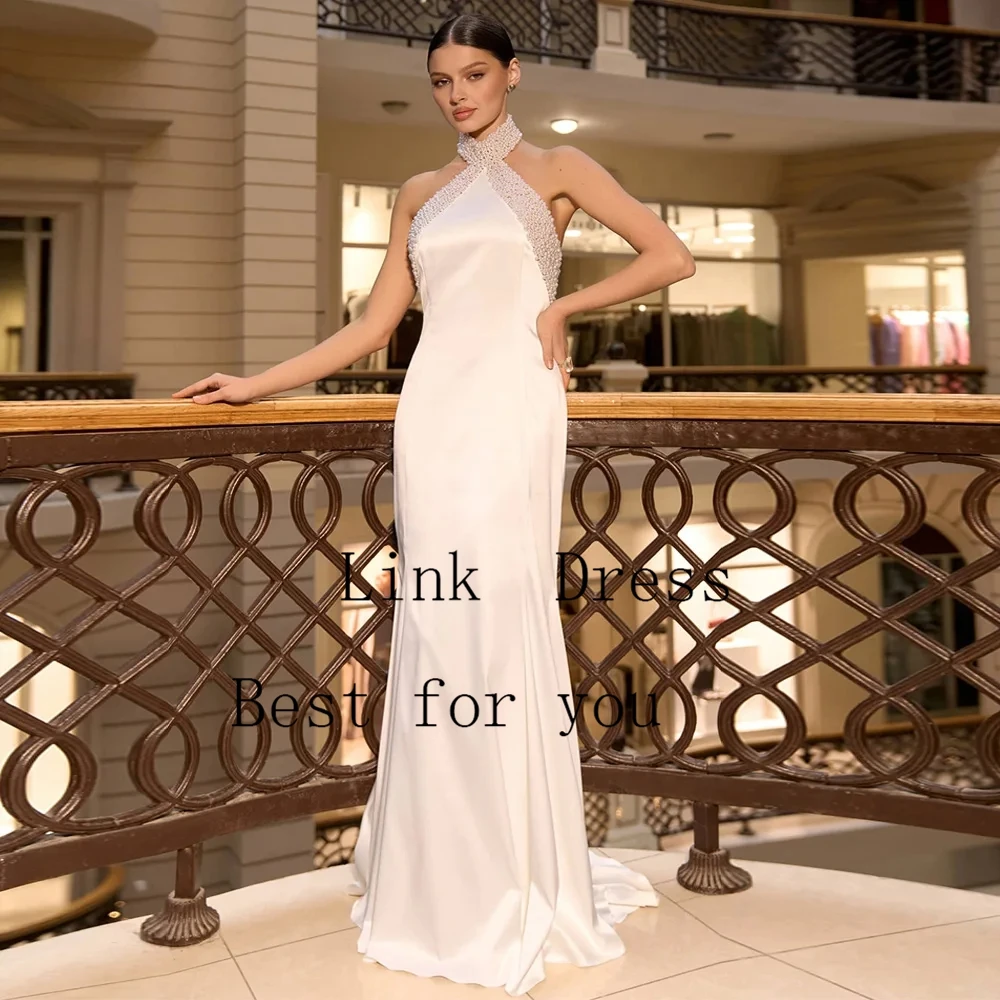 Luxury High Neck Wedding Dresses for Ladies Mermaid Satin Bridal Gowns Exquisite Sleeveless Vestidos De Novia 2026 Summer New