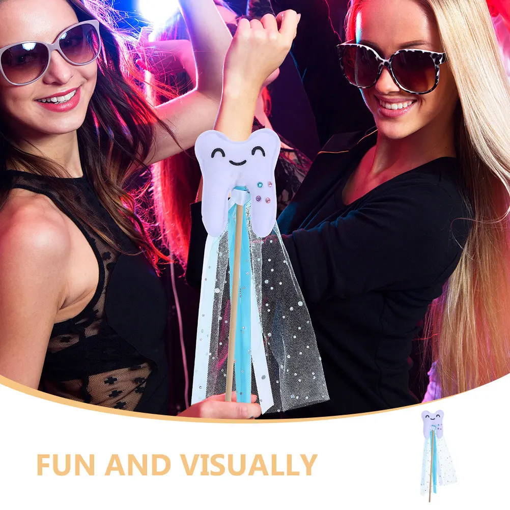2Pcs Tooth Shaped Fairy Stick Perfect for Kids Party Costumes Performances Colorful Magical Accessory Enhances Festive