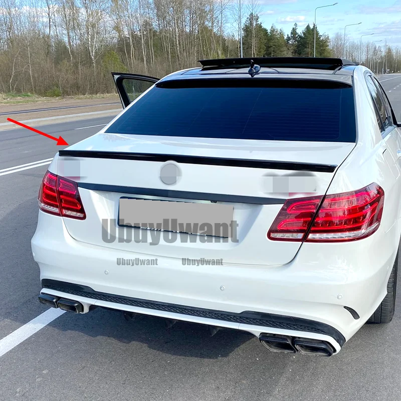 Real Carbon Fiber Trunk Spoiler for Benz E Class W212 4-Door Sedan 2010 - 2016 E200 E220 E250 E300 E350 E400 E500 E63 AMG view 3