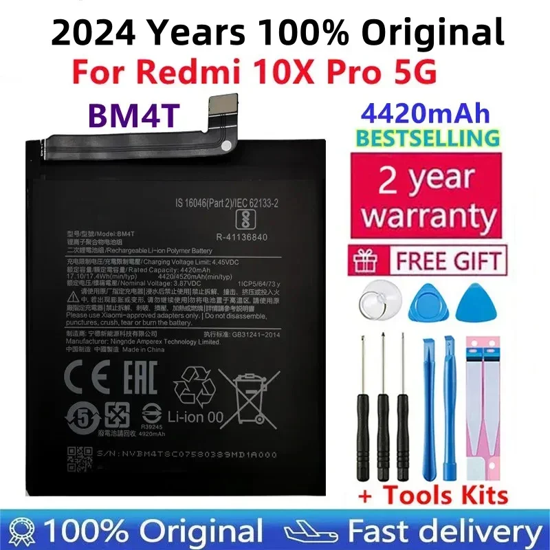 100% Original New High Quality BM4T Replacement Phone Battery For Xiao mi Redmi 10X Pro 5G 4520mAh Batteries Bateria