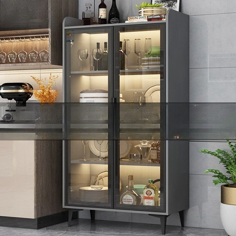 Armario lateral, armario sencillo y moderno, mueble para vino contra la pared para sala de estar, multifunción para el hogar