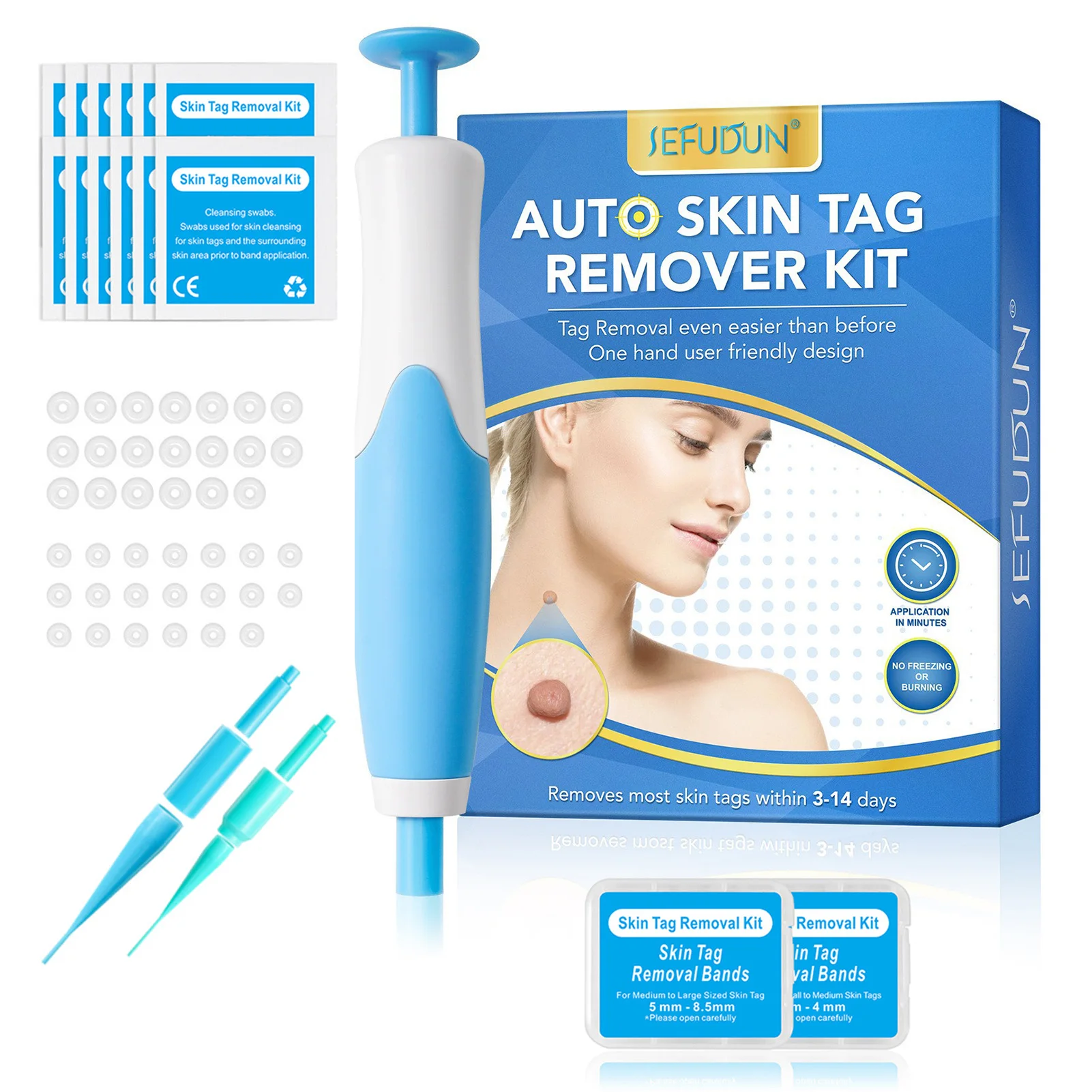 2 IN 1 Auto Skin Tag Remover Micro Skin Tag Verwijdering Apparaat Pijnloos Tweekoppige Wratten Verwijderen Pen Set Gezichtsverzorging Schoonheid gereedschap