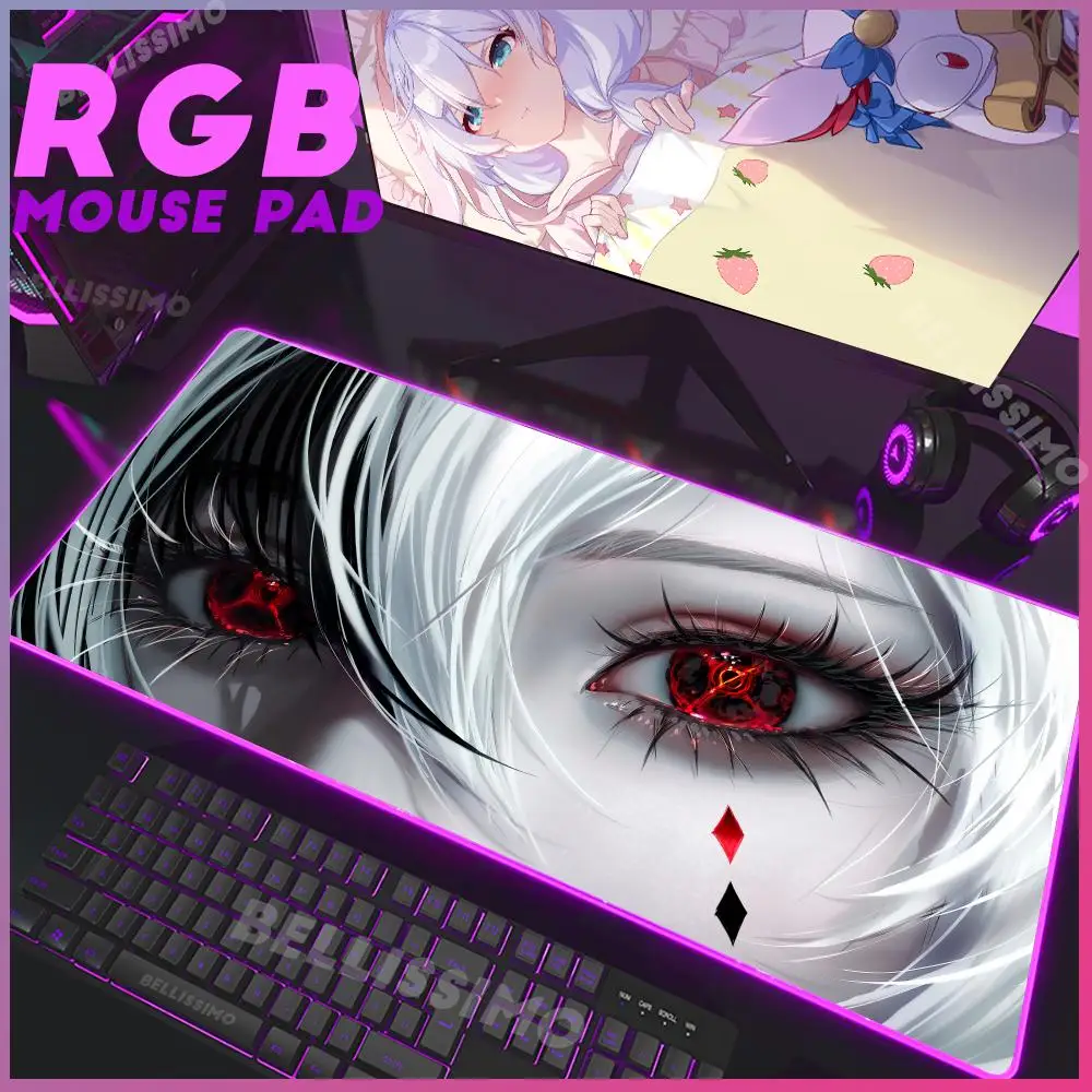 Arlecchino Large Cool Mouse Pad RGB Gaming escritorio Mousepad Office Luminous Desk Mat Backlit LED High-end Keyboard Pad