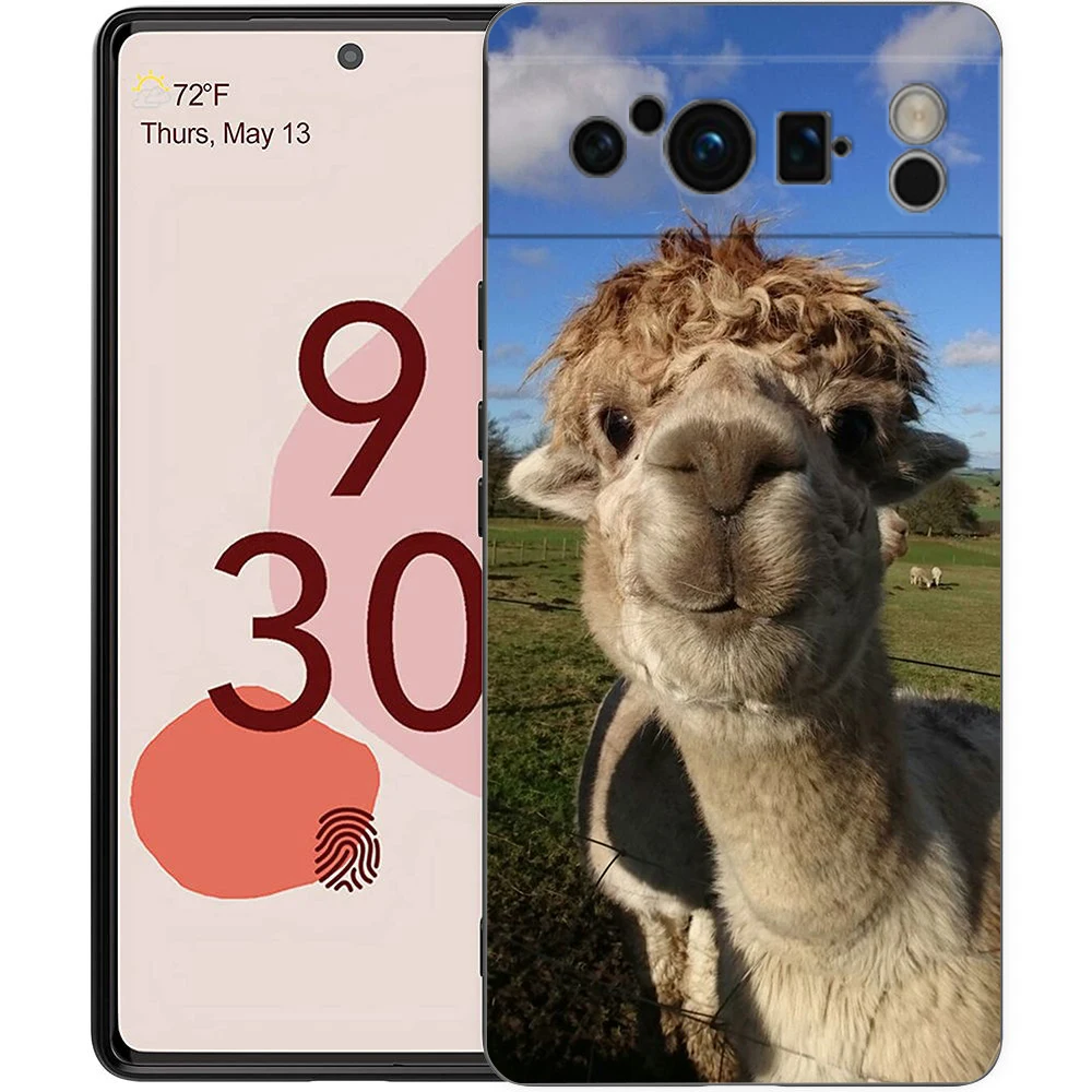 Kawaii الألبكة جميل جراب هاتف لجوجل بيكسل 9 8 7 6 برو 8A 6A 7A 5G سيليكون للصدمات غطاء أسود Fundas