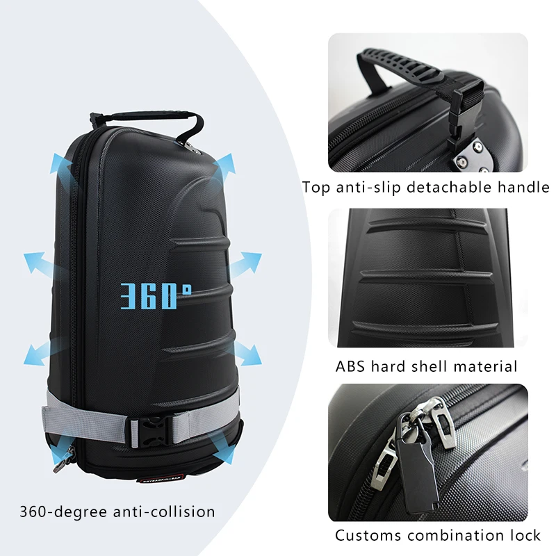 Golf-Reisetasche mit ABS-Hartschale, Glatten Rädern, Faltbarem Design, Großem Stauraum, Nylon-Material, für Stand- und Standard-Golfschläger – Detail 3