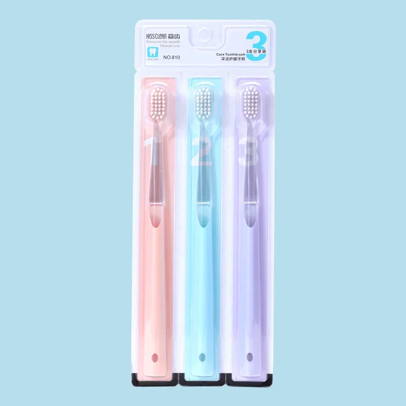 3pcs/4pcs Soft Bristles Wholesale Oral Cleaning Gum Care Adult Toothbrush Fine Ten Thousand Bristles Toothbrush