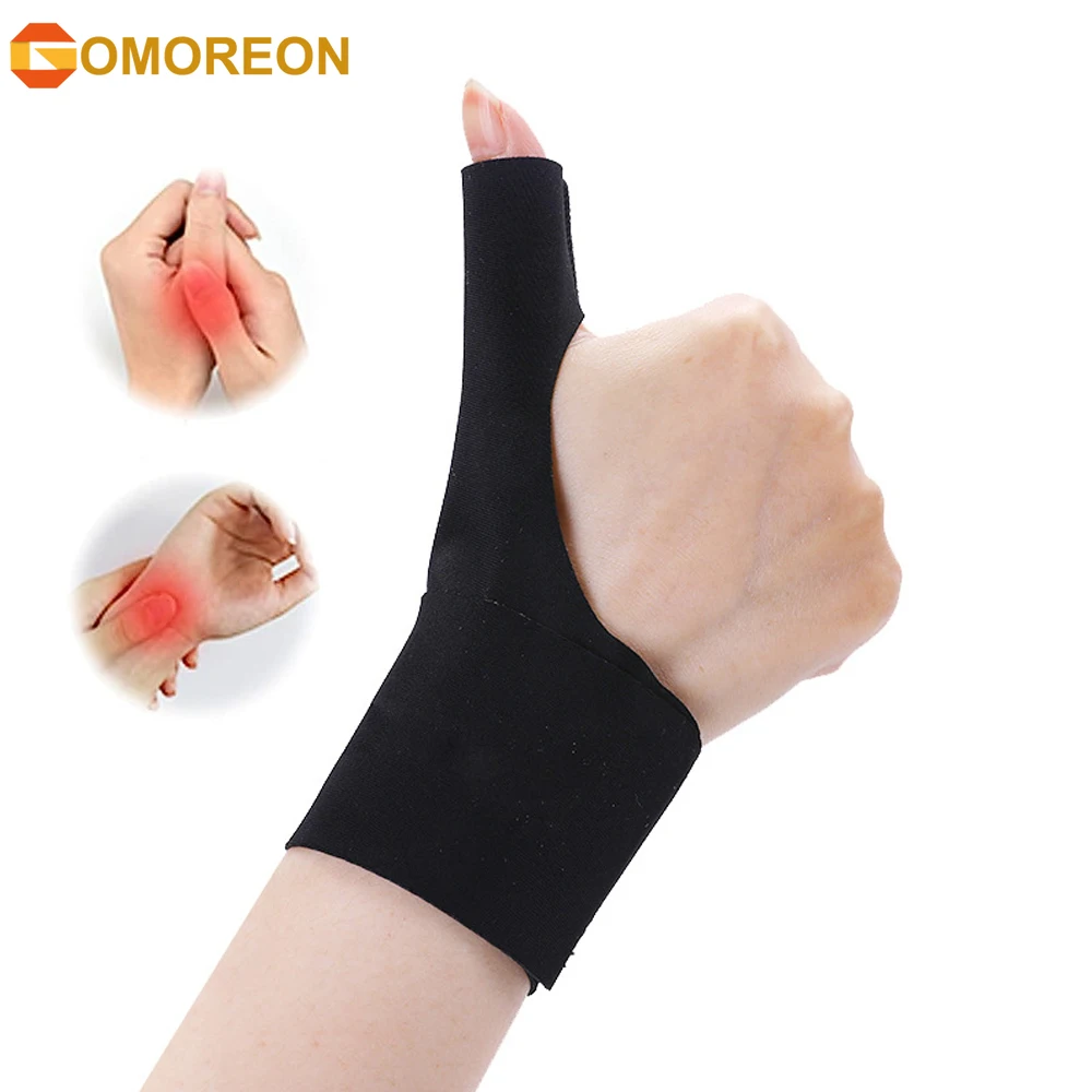 1Pcs Thumb Wrist Support Brace, Elastic Arthritis Fingerless Glove for Pain Relief, Wrist Compression Sleeve Splint for Sprained