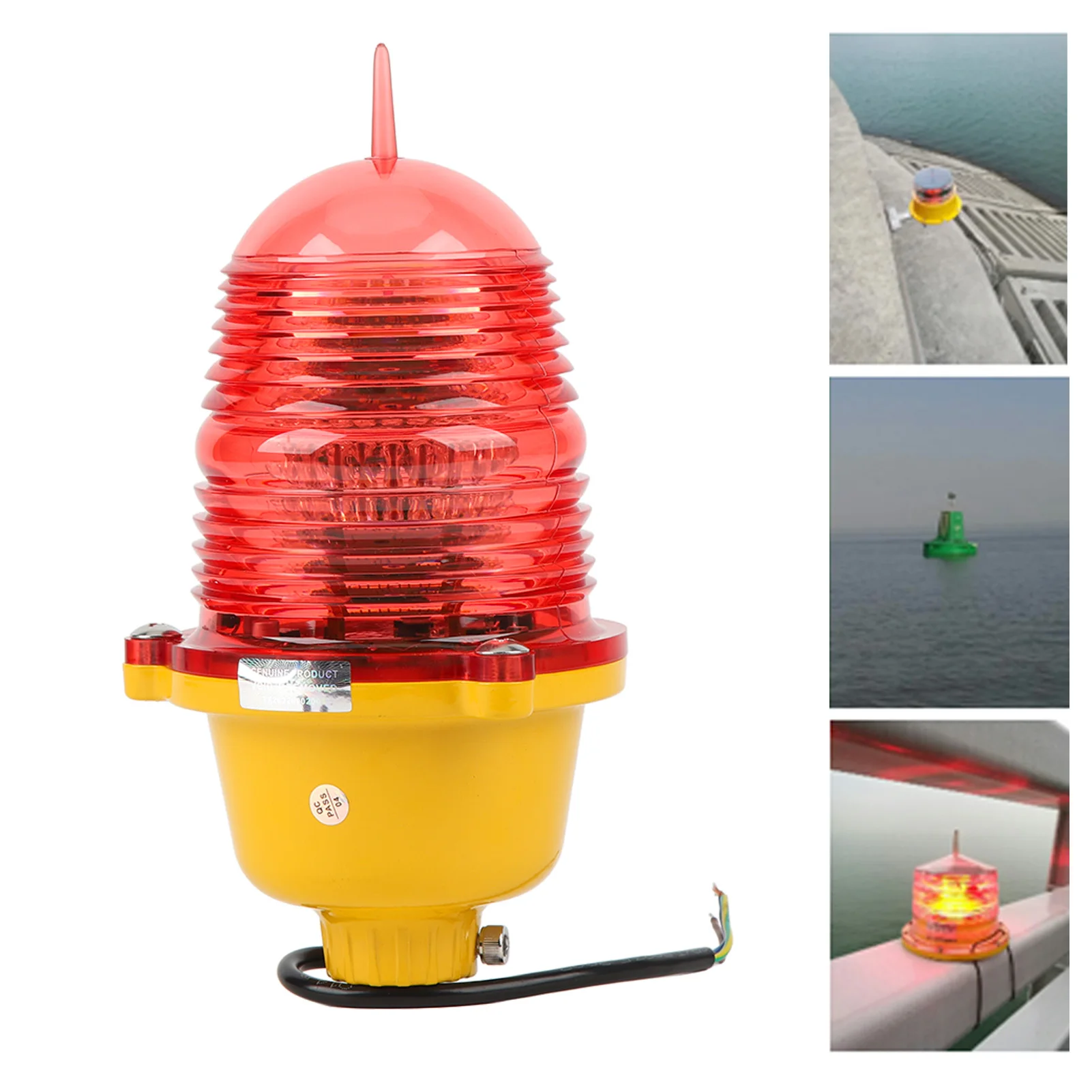 1Pc LED Warning Beacon Lamp Aviation Obstruction Light Super Bright Impact Resistant Aviation Obstruction Light for Marine Boat