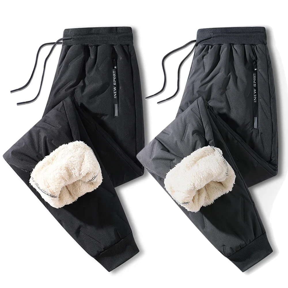 

Winter Warm Lambswool Pants Thicken Fleece Sweatpants Men Outdoors Casual Windproof Jogging Pants Men's Casual Thermal Trousers