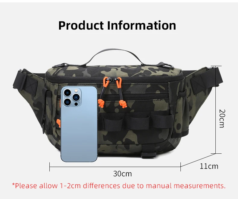 Angeln Brust Taille Tasche Taktische Outdoor Reise Sport Angeln Locken Taschen Jagd Camping Wandern Radfahren Pack Molle Rig Beutel – Detail 1