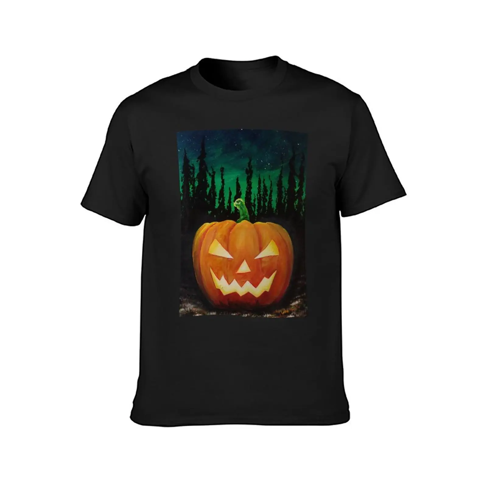 Halloween Pumpkin Night Time Painting 9 Tooth T-Shirt boys whites cute tops summer clothes heavyweight t shirts for men