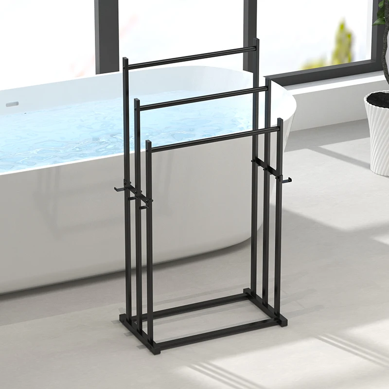 Floor Standing Towel Rack, Independent Metal Bathtub Rack, Bathroom with Chassis Wheels, Swimming Pool Towel Rack