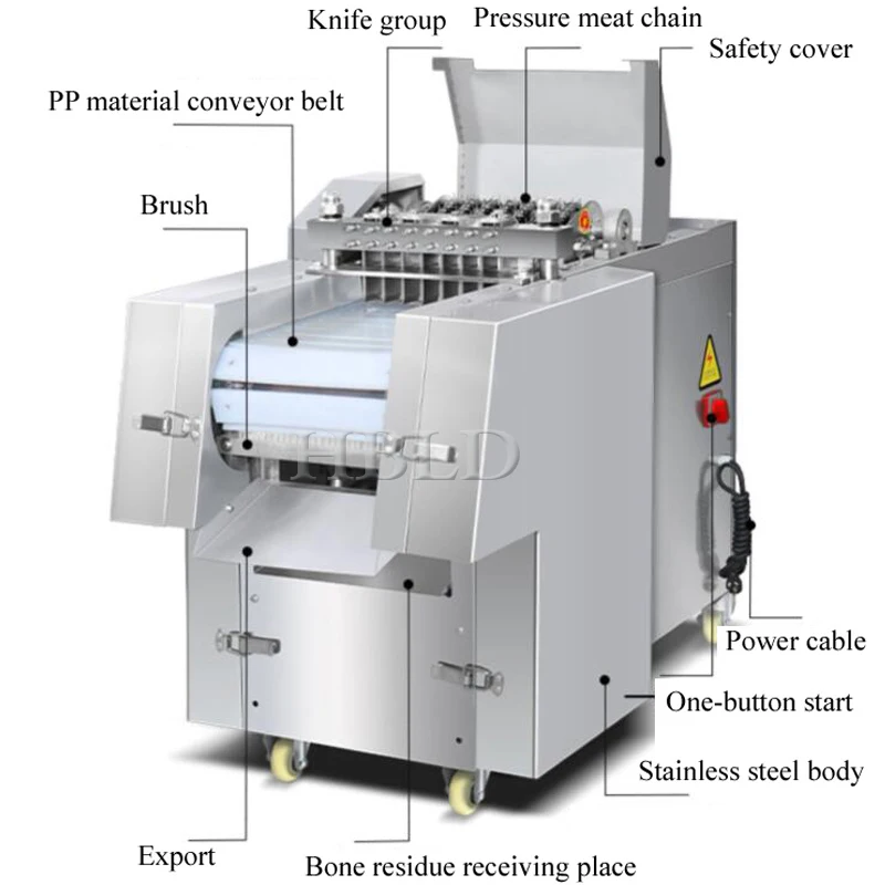 Machine à trancher le boeuf cubique frais et jetable, rotteurs de porc entièrement automatiques, scie à côtes