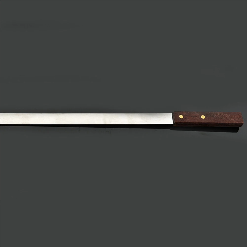 

5pcs Stainless Steel BBQ Skewers Reusable Flat Meat Grilling Stick Durable Wood H for Outdoor Parties Barbecue Tools