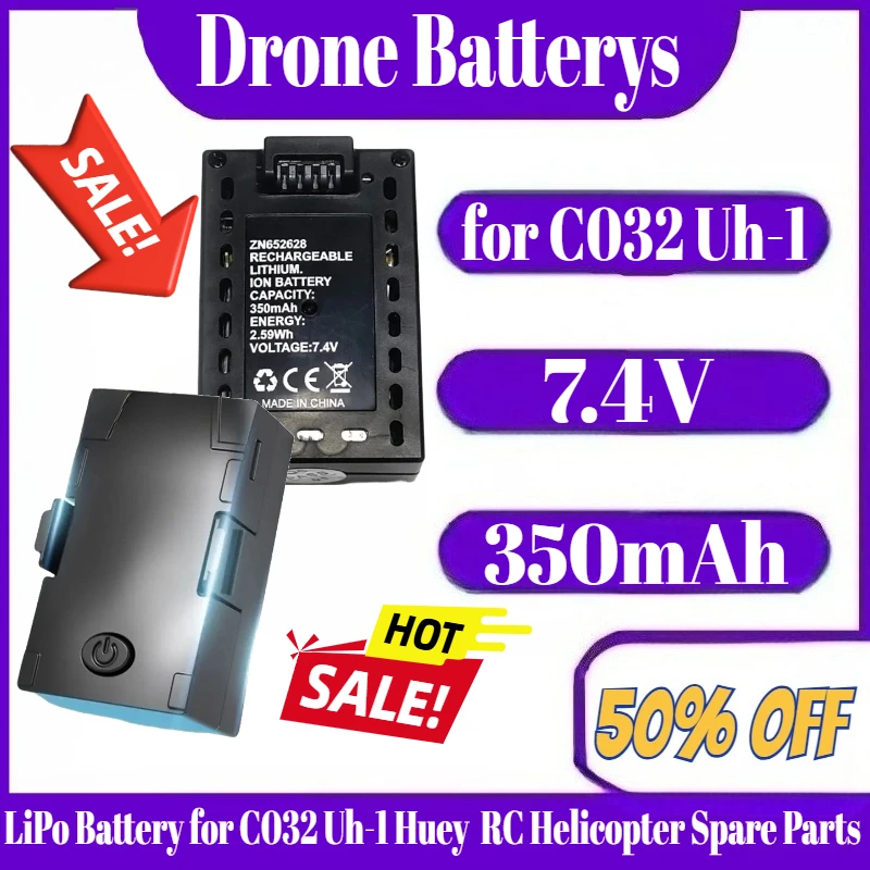 

RC ERA for C032 Uh-1 Huey Helicopter 7.4V 350mAh 2.59wh LiPo Battery for C032 Uh-1 Huey RC Helicopter Spare Parts