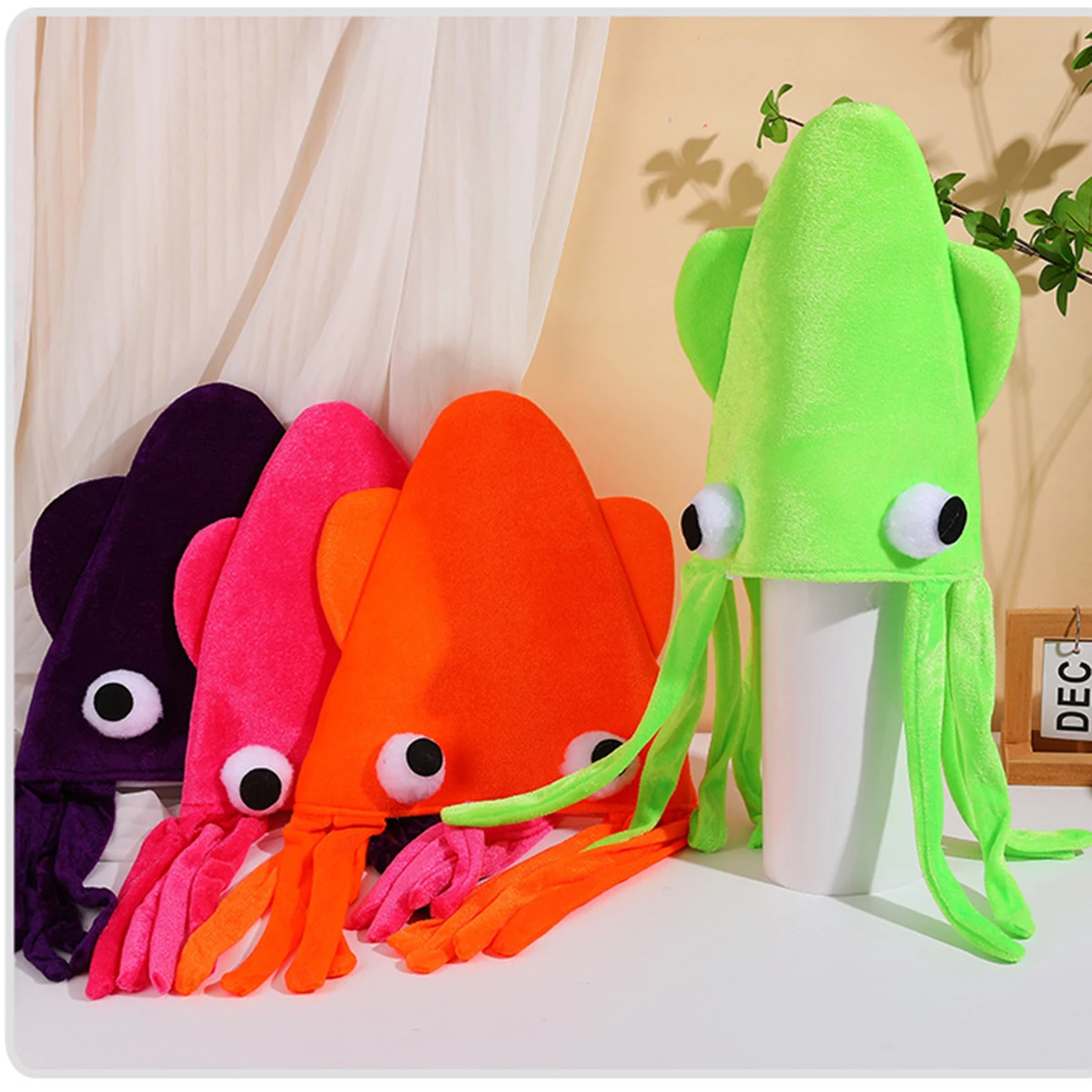 Weird Hat - Four-color Velvet Squid Hat, Octopus Hat, Octopus Tentacle Hat. Party Props for Dance Performances, Novelty and Quir
