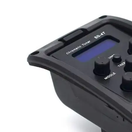 4 Band Acoustic Guitar EQ Tuner with Bass Middle Treble Presence Controls and Direct Output for Preamp Pickup Equalizer