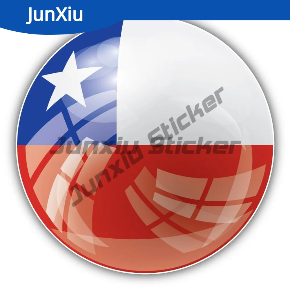 

Chile Flag Glossy Sticker Decoration For Suv Bodywork Bumper Window Phone Trunk Windshield Car Laptop Occlusion Scratch Waterpro