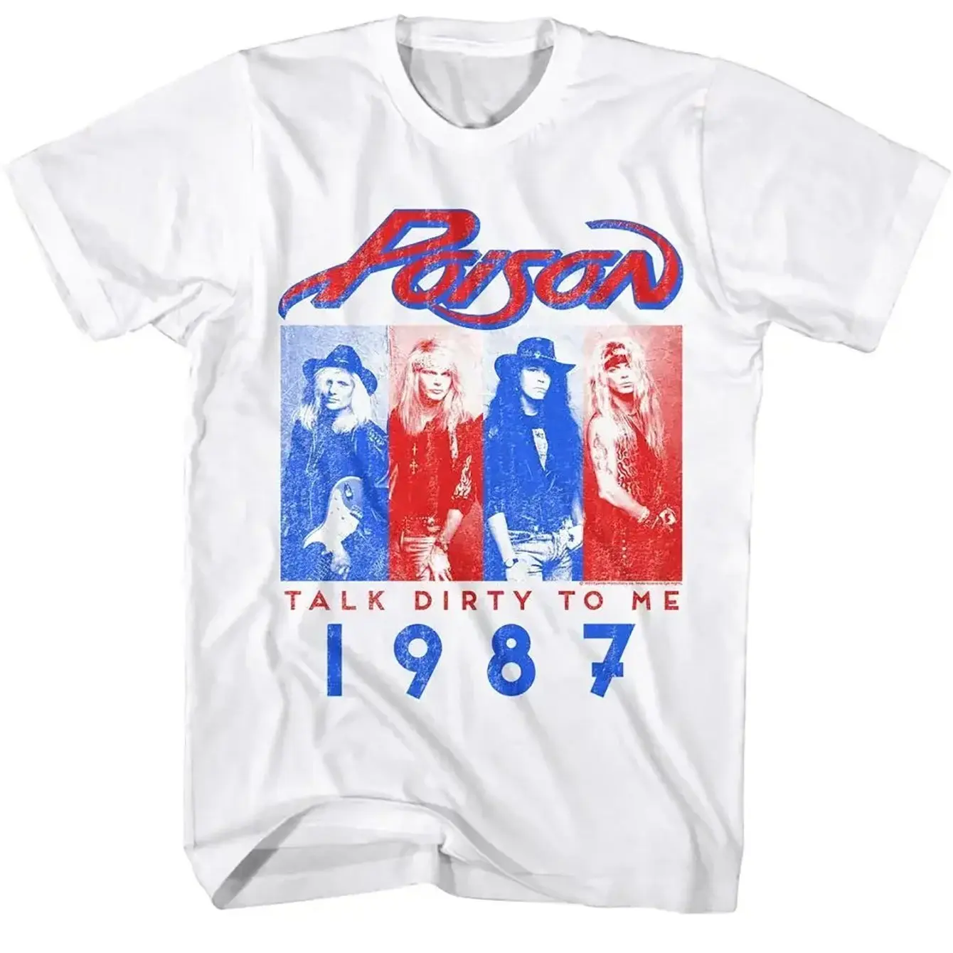 Poison Talk Dirty 1987 Music T Shirt Graphic Short Sleeve Shirt Unisex Men Women Summer Men's T-Shirt Black Crew Neck Cotton Tee